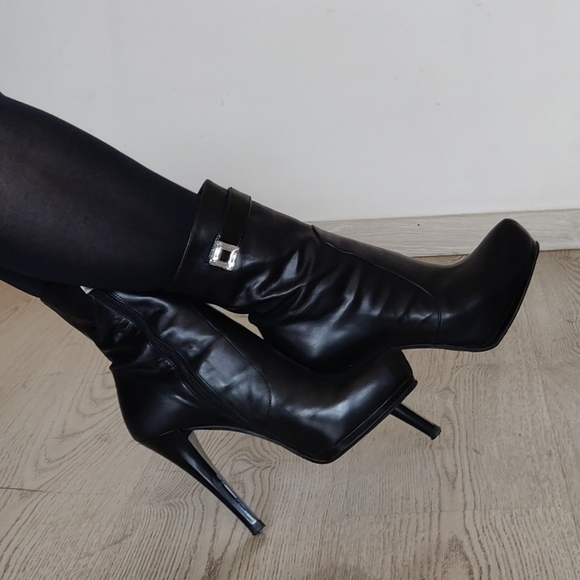 Luxury Italian brand - Fabiani / Genuine Leather, Black Boots ✳️✳️✳️ - Picture 4 of 16